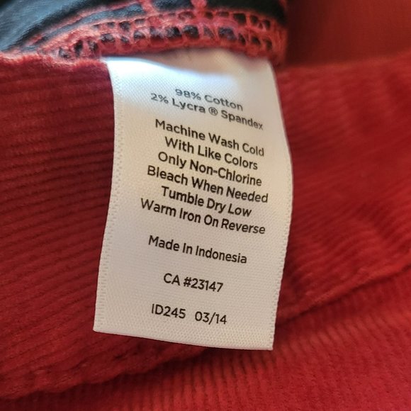 Talbots Red Corduroy Style Red Pants - Picture 5 of 11